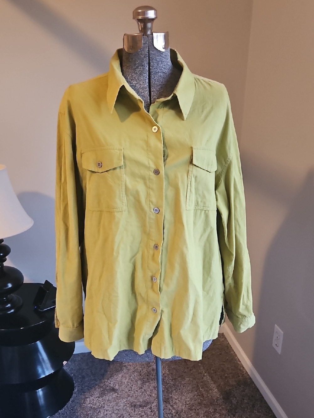 Chico's Green 100% Cotton Button Down